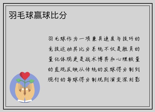 羽毛球赢球比分